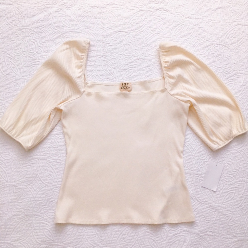 Square Neck Puff Sleeve Blouse